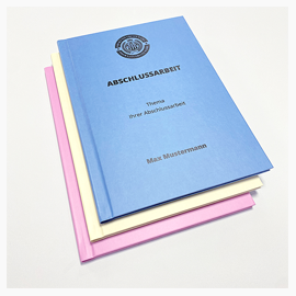 Abschlussarbeiten im Hardcover Kunstleder Modern Ansicht der Farbauswahl